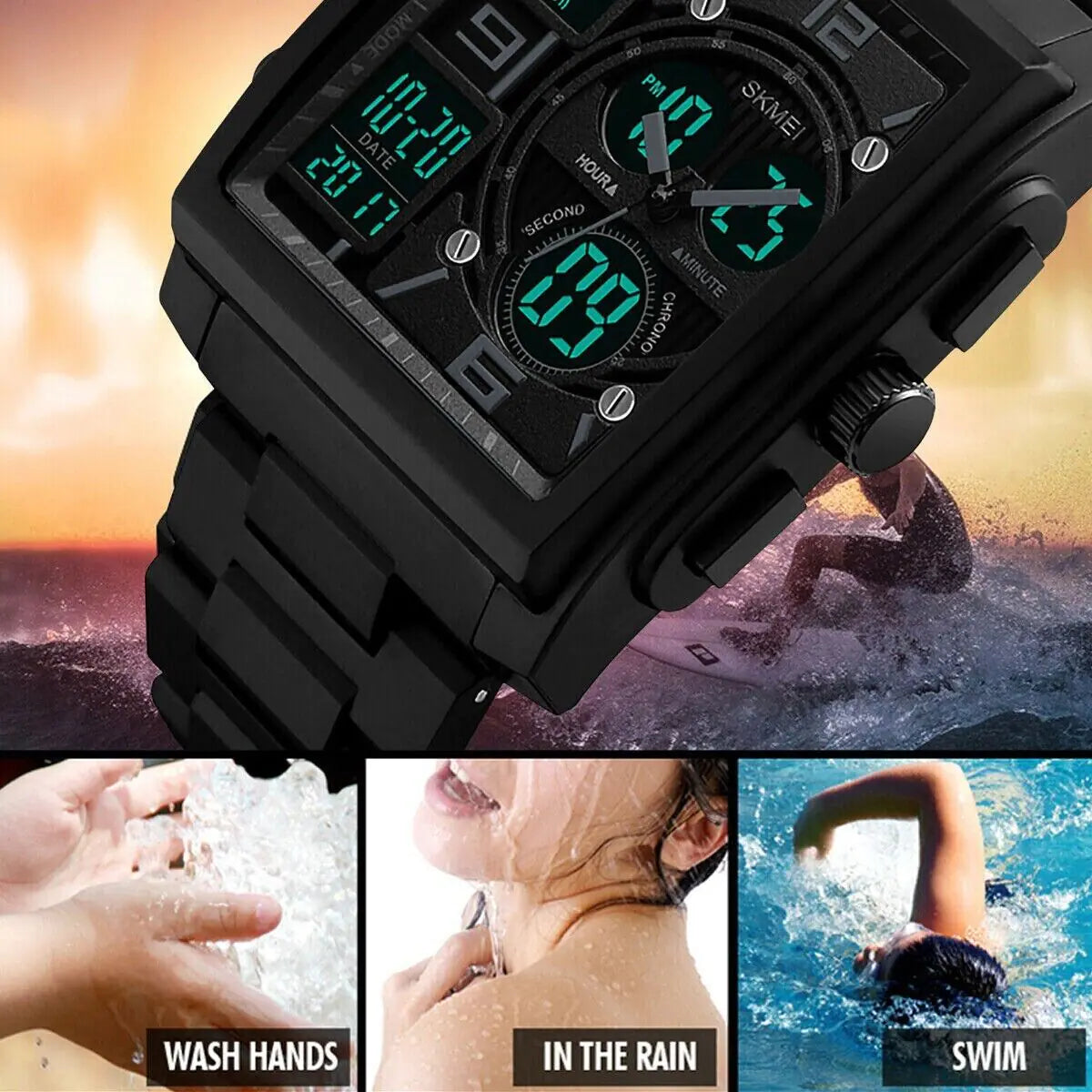 Men's Chronograph Digital Military Sport Waterproof Watch